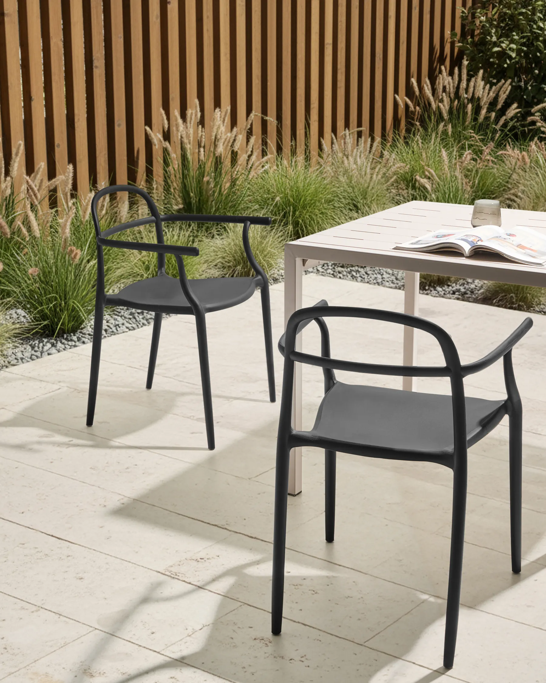 Gartenstuhl 2er Set VIDOR Schwarz_1017359