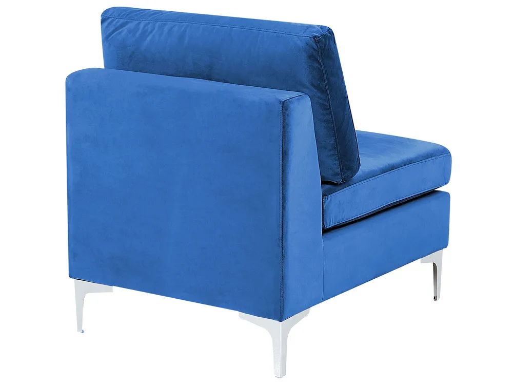 Modular Sofa 3 Seater EVJA with Ottoman Velvet Navy Blue_859666