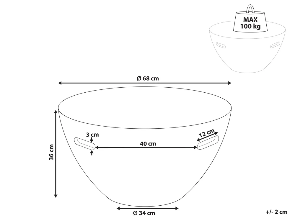 Couchtisch VICARELLO 68 cm 68 cm Travertinoptik_1007438