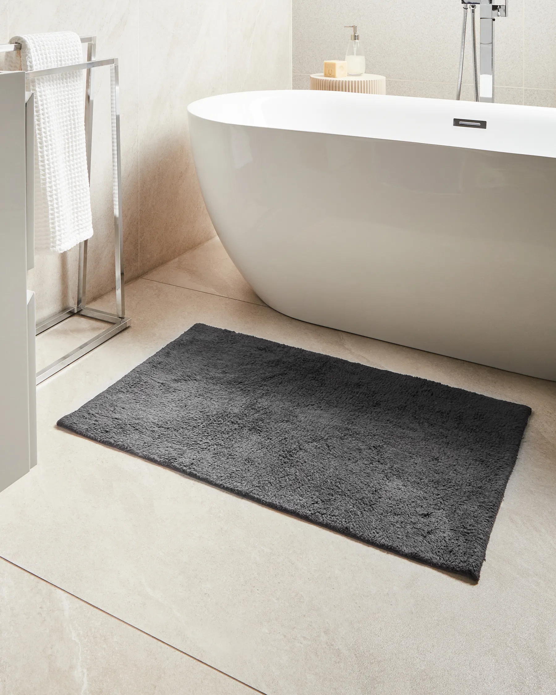 Badematte GOELA Schwarz 60 x 90 cm Baumwolle_1025864