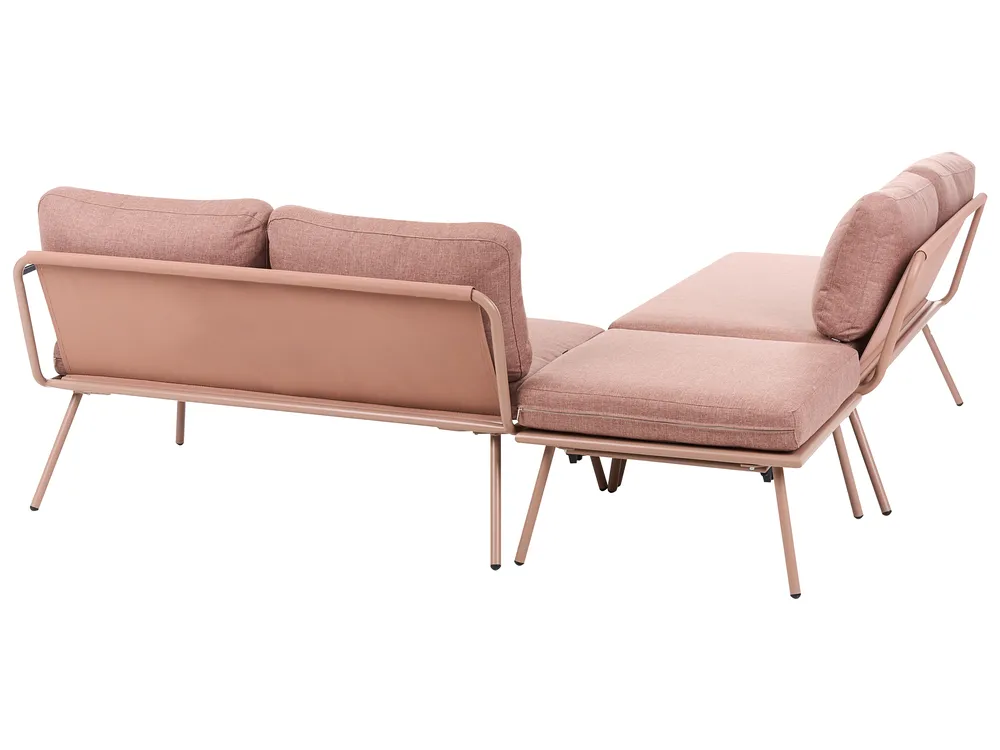 Garden Corner Sofa with Table 4 Seater CACCAMO Brown_1064244