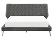 Bed Faux Leather ESSONNE 160 x 200 cm (EU King Size) Grey_788924