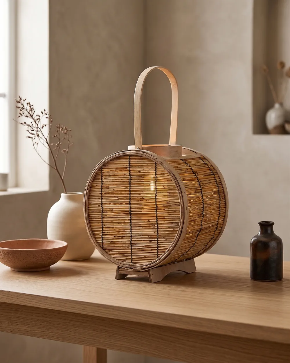 Laterne BISTAL 30 cm Rattan Naturfarben