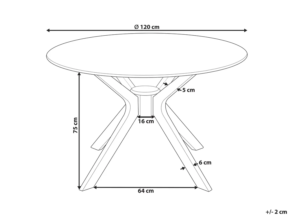 Dining Table TYMIS Dark Mahogany 120 cm 120 cm_826957