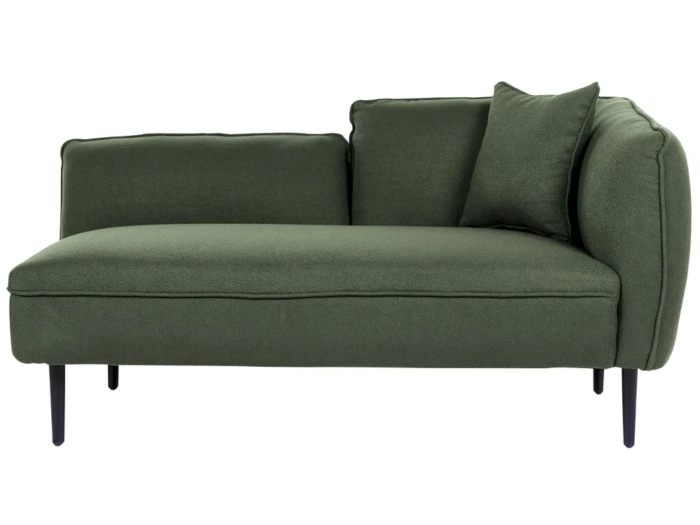 Rechtsseitige Chaiselongue CHEVANNES Bouclé Dunkelgrün_886465