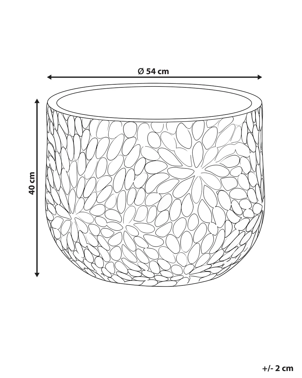 Blumenkübel VENTINA 54 cm Schwarz_1086759