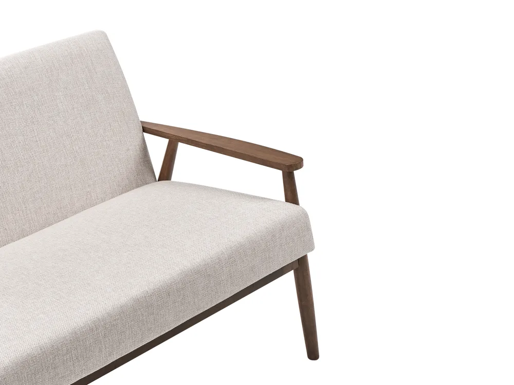 Sofa 2-Sitzer ESRUM Stoff Dunkelbraun / Beige_1015790