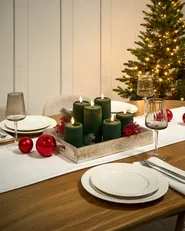 Set of 6 LED Candles NOISETTE 10/16 cm Green_1085127