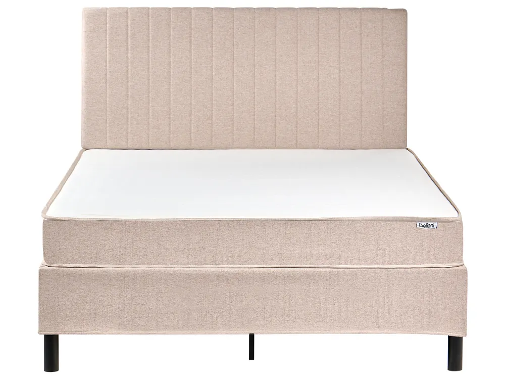 Boxspringbett Stoff COUNTESS 140 x 200 cm Beige_1054256