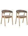 Esszimmerstuhl 2er Set MYLO Stoff Hellbraun / Braun