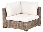 Garten Ecksofa mit Ottomane 5-Sitzer RINELLA Rattan Grau_967724