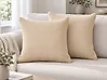 Dekokissen 2er Set LEUZEA 45 x 45 cm Bouclé Beige Ohne Muster