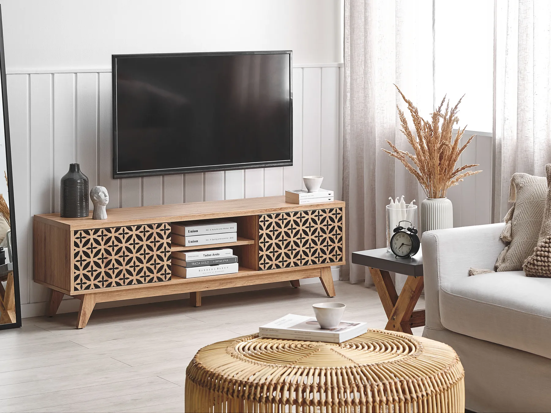 TV Stand PRESCOT Light Brown_810137