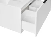 Wandmontierter Waschbeckenunterschrank mit Waschbecken mit schwarzem Griff TILCARA Weiß_1006013
