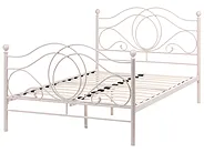 Bett mit Lattenrost Metall LYRA 120 x 200 cm Hellbeige_1161994