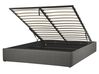 Ottoman Bed without Headboard DINAN Fabric Dark Grey 160 x 200 cm (EU King Size)