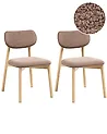 Esszimmerstuhl 2er Set MILLS Bouclé Hellbraun / Taupe