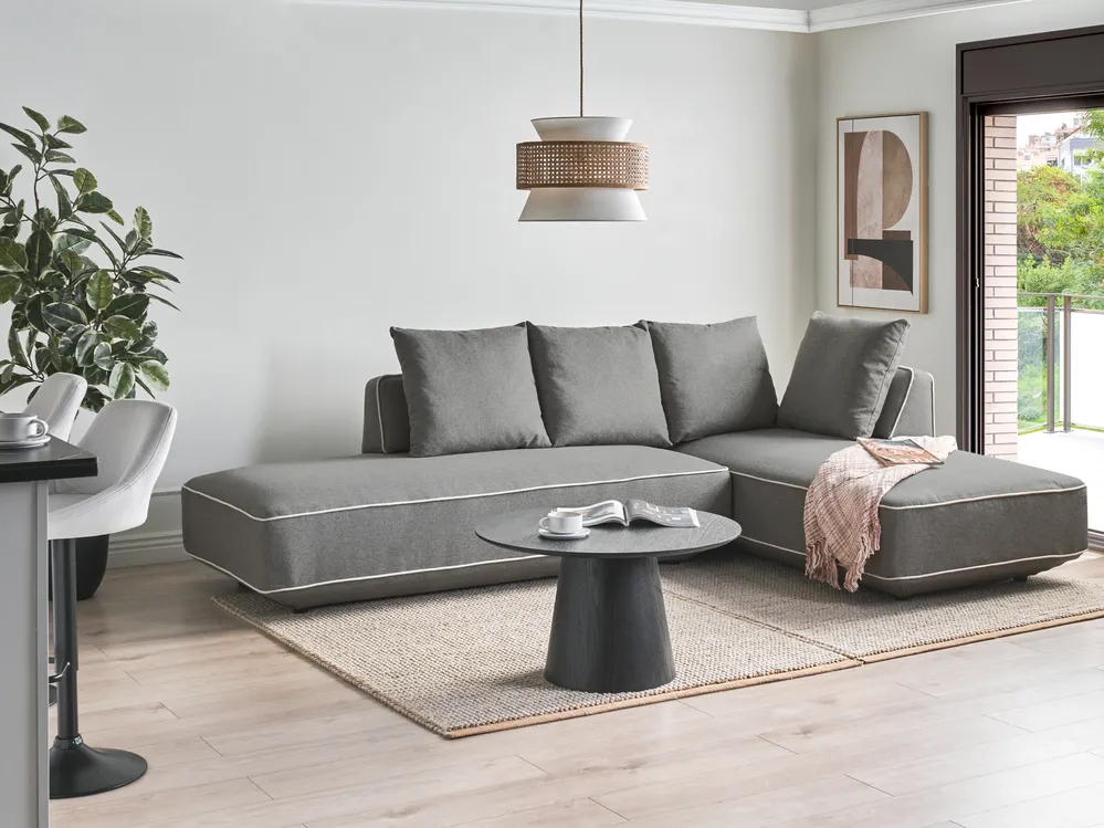 Chaise Longue SEILLANS Fabric Grey_1004480