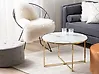 Couchtisch QUINCY Sicherheitsglas Marmor Optik / Gold