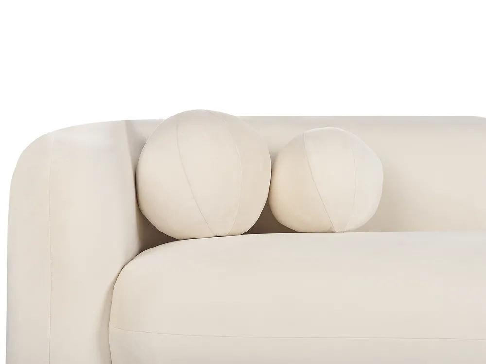 Living Room Set 5 Seater LEIREN Velvet Off-White_920787