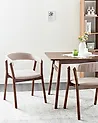 Esszimmerstuhl 2er Set MYLO Stoff Dunkelbraun / Beige