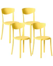 Set of 4 Garden Chairs VIESTE Yellow_1032877