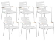 Garden Dining Set 6 Seater VALCANETTO/TAVIANO Metal White_922611