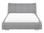 Bett mit Lattenrost Stoff NANTES 140 x 200 cm Hellgrau_743575