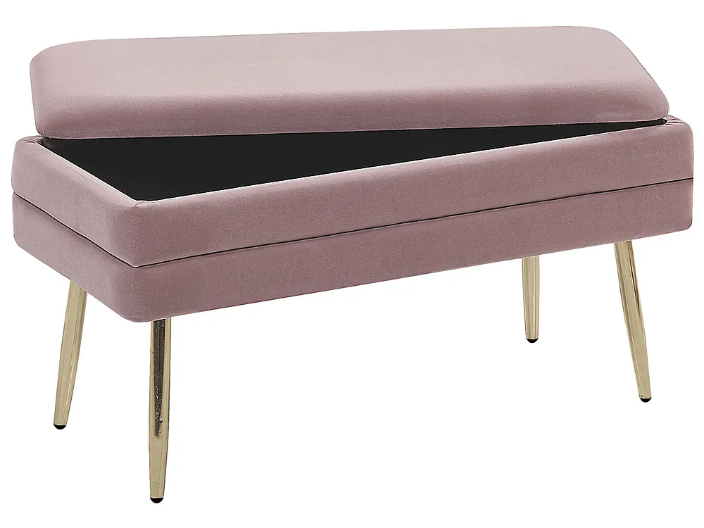 Upholstered Storage Bench DURHAM Velvet Pink_804282