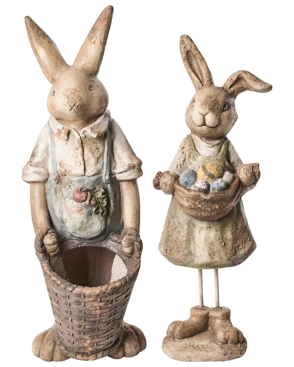 Gartenskulptur 2er Set CALCATA Kaninchen Bunt