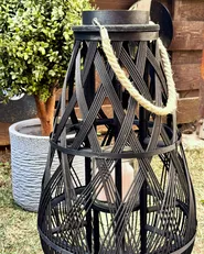 Lantern TONGA 56 cm Bamboo Black_1017748