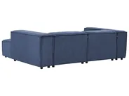 Modular Corner Sofa 2 Seater ARDAL with Ottoman Corduroy Dark Blue Left Hand_1008783