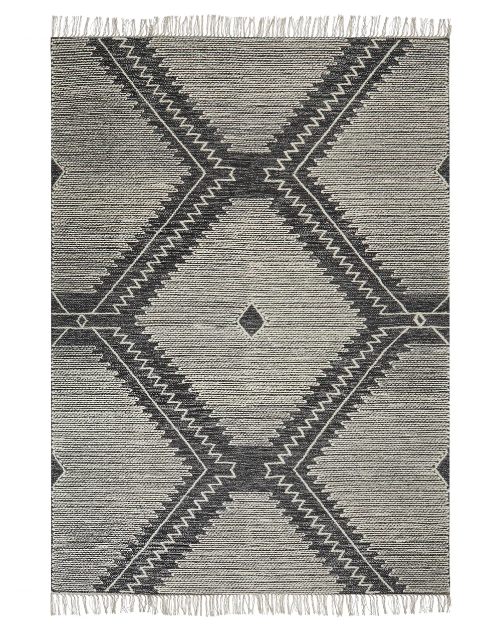 Teppich ARBAA Schwarz 140 x 200 cm Baumwolle_848944