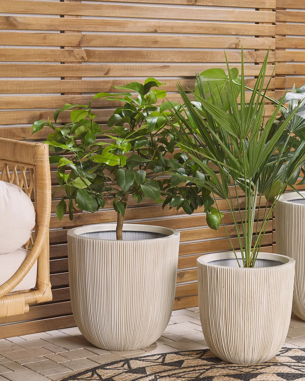 Blumenkübel CHIOS 37 cm Beige