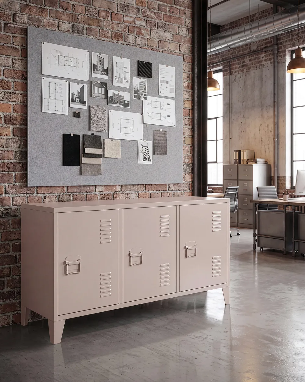 Büroschrank CARDIFF Metall Beige_1113658