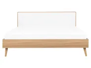 LED postelja SERRIS 160 x 200 cm Svetlo rjava_748234