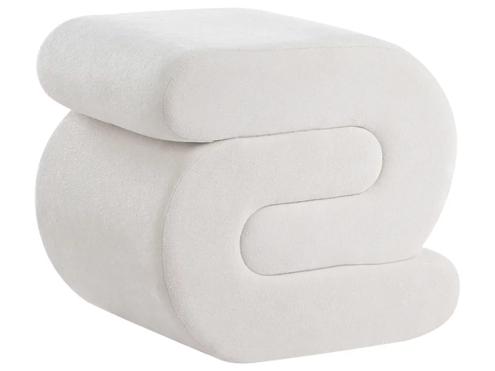 Pouf ARCADIA Chenillegewebe Cremeweiß_992359