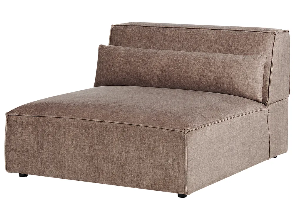 Modular Sofa 3 Seater HELLNAR with Ottoman Fabric Light Brown_912278