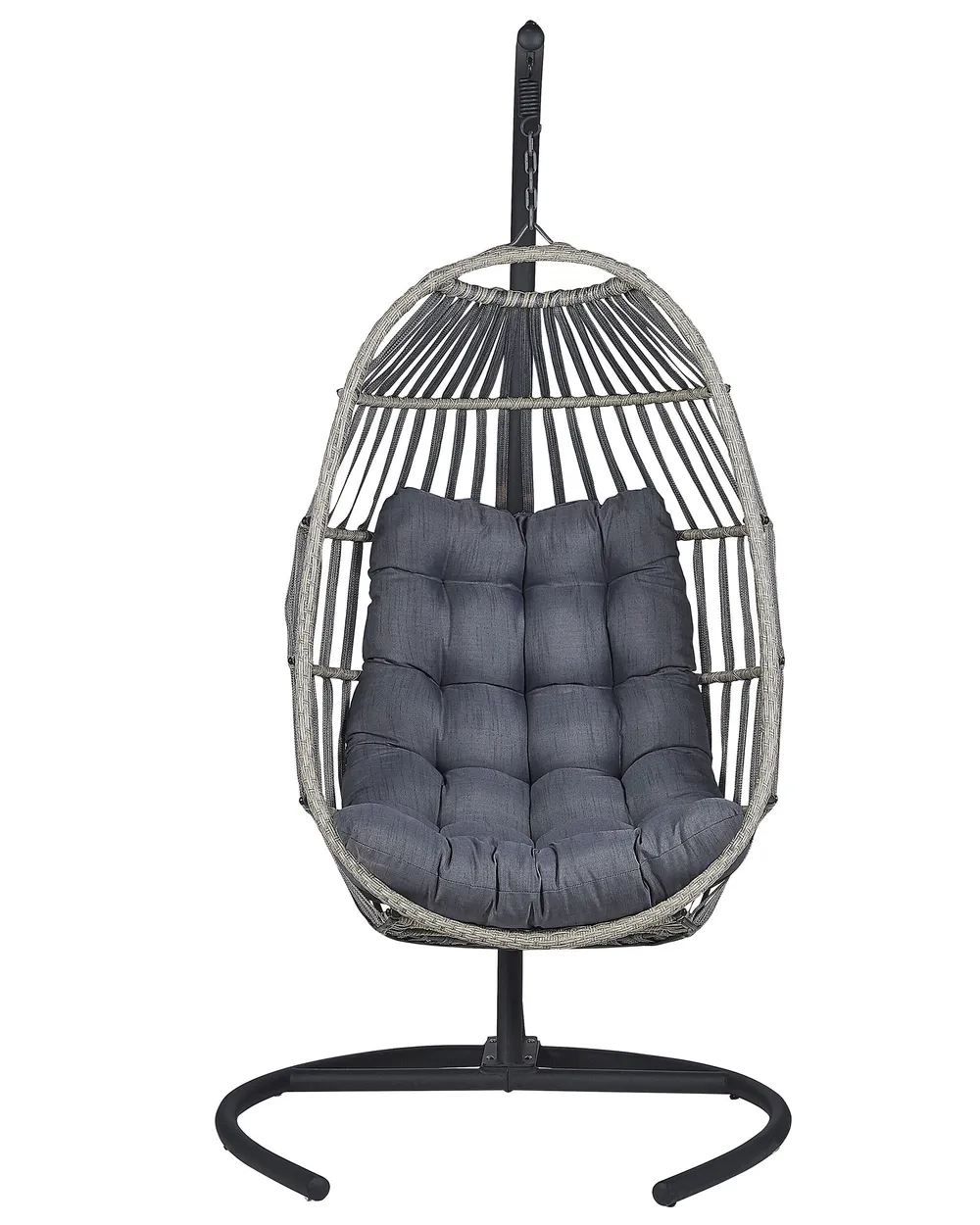 Hängesessel mit Gestell SESIA Polyrattan Dunkelgrau_806047