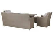 Lounge Set mit Tisch und Ottomane 5-Sitzer FONTI inkl. Kissen Polyrattan Taupe_820253