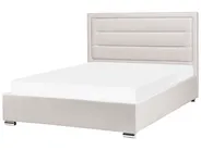 Ottoman Bed ROUEN Fabric Light Beige 140 x 200 cm (EU Double)_996723