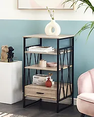 3 Tier Shelving Unit KEENE 101 cm Light Brown_1188263