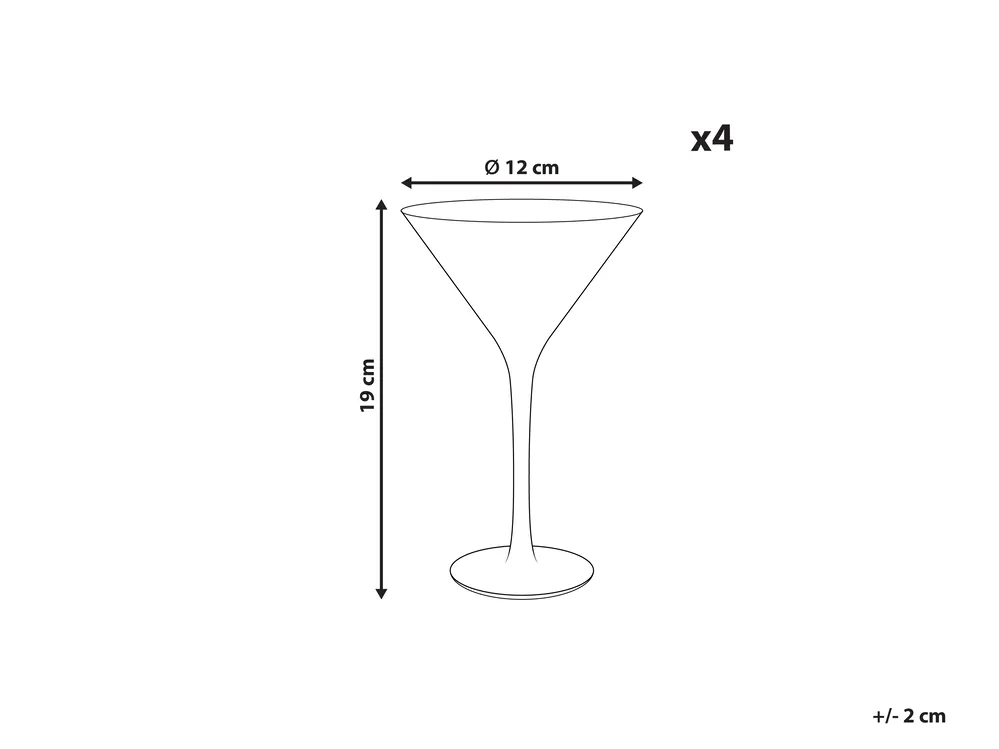 Set of 4 Martini Glasses MORGANITE 220 ml Transparent_912929