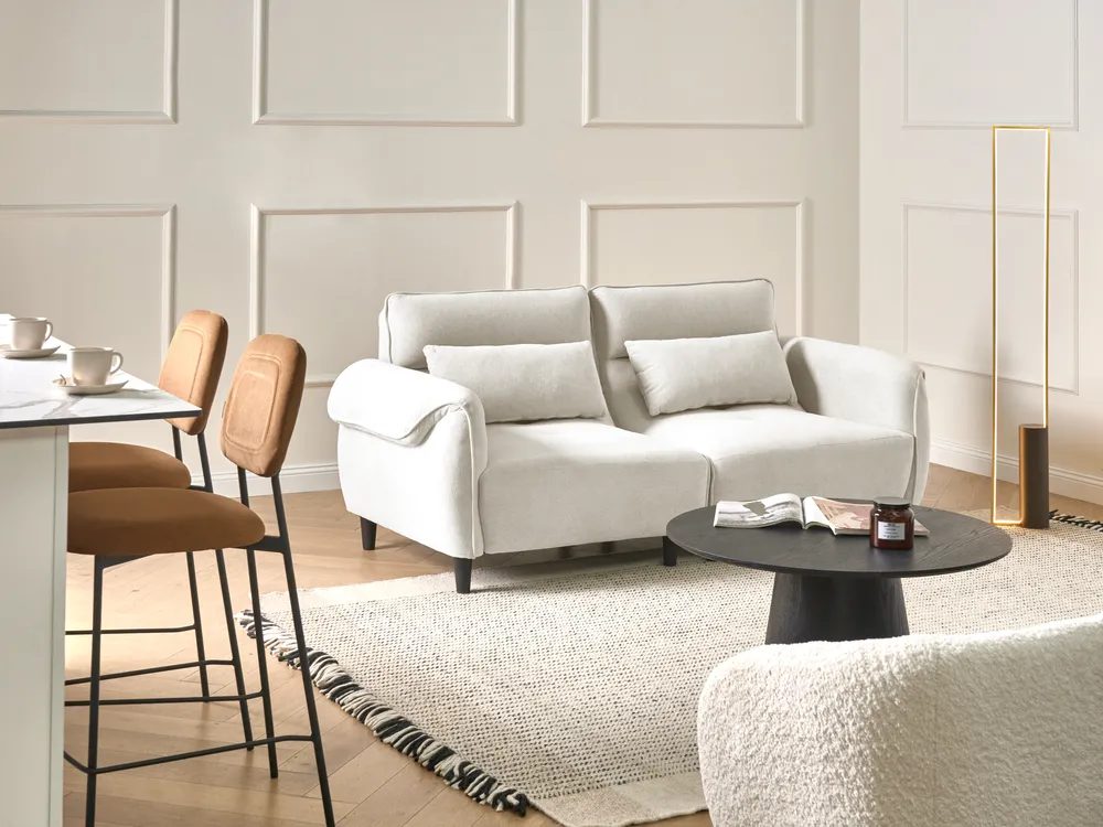 Sofa 3-Sitzer WETLAN Stoff Cremeweiß