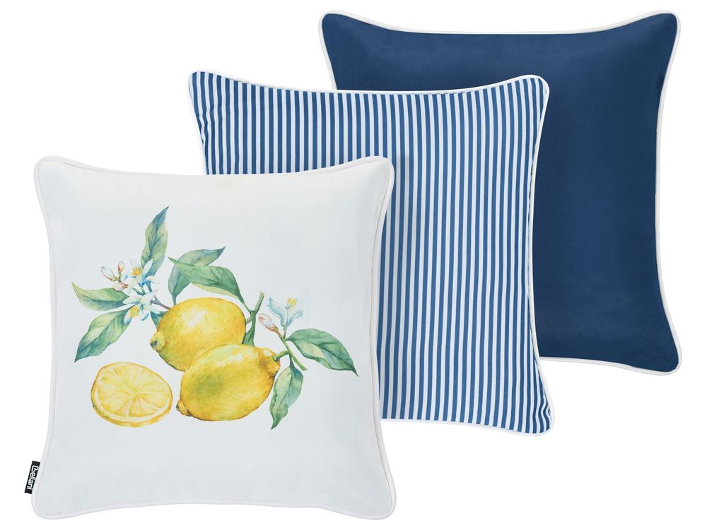 Set of 3 Outdoor Cushions ESCALLONIA Plant Pattern 45 x 45 cm Multicolour