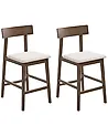 Set mit 2 Barstühlen ISANTI Holz Dunkelbraun / Taupe