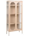 Vitrine mit Glastüren FOXTON 80 cm Metall Beige
