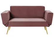 Schlafsofa 2-Sitzer SAARELA Samtstoff Rosa_932732