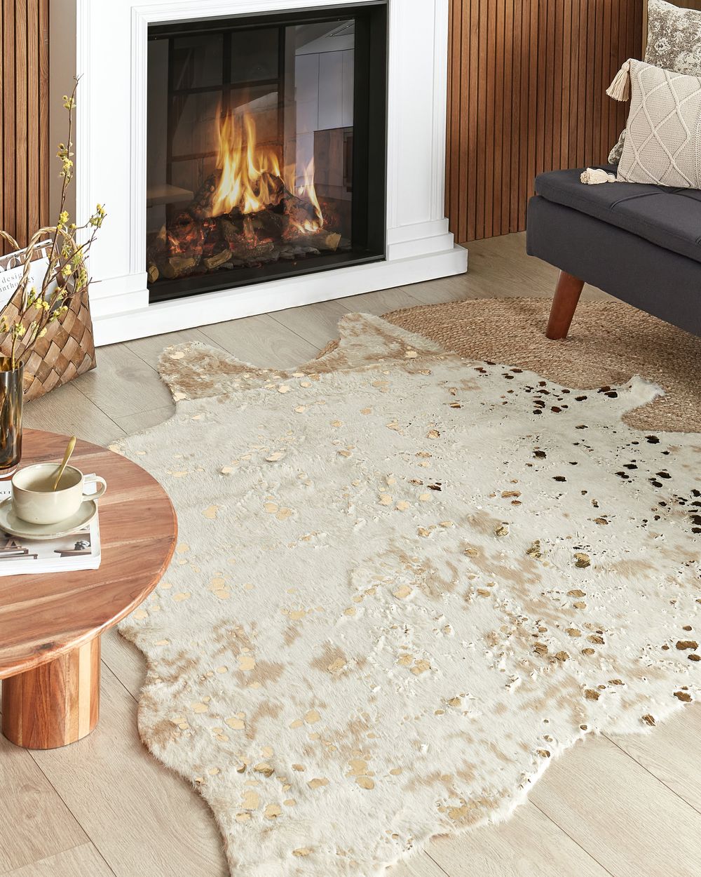 Faux Cowhide Rug BOGONG Light Beige 150 x 200 cm
