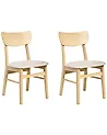 Esszimmerstuhl 2er Set ANOKA Holz Hellbraun / Beige